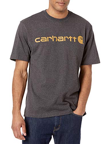 Men's Loose Fit Heavyweight Short-Sleeve Logo Graphic T-Shirt,Carbon HeatherMedium